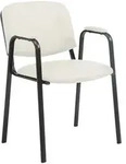 Besucherstuhl Ken Pro Kunstleder Creme