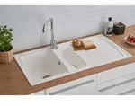 K&uuml;chensp&uuml;le Einbausp&uuml;le Sp&uuml;le Granit Mineralite 100 X 50 Wei&szlig; Respekta Boston