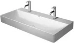 Durasquare - M&ouml;bel-doppelwaschtisch 100x47 Cm, Mit 2 Hahnl&ouml;cher, Duraceram, Mit