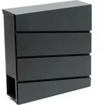 Wiltec - Designer Briefkasten V16 Anthrazit 370 X 105 X 370 Mm, Wandbriefkasten Mit