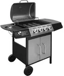 Gasgrill 4+1 Flammen Schwarz Und Silbern Vidaxl