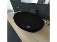 Keramik Waschtisch Waschbecken,Handwaschbecken Oval schwarz 40 x 33 cm vidaXL