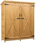 Gartenhaus Mit 2-fl&uuml;gelige T&uuml;r 1350x500x1540mm Aus Fichtenholz Mit Bitumendach F&uuml;r