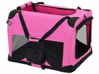 Pro.tec - Hundetransportbox Pink Faltbar Transportbox Hunde Falt Box Trage...