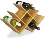 Relaxdays Weinregal Bambus, Hxbxt:31,5x47x16,5cm, Flaschenhalter F&uuml;r 8 Flaschen,