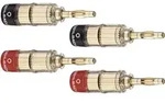 3020 Lautsprecher-steckverbinder Stecker, Gerade Gold, Rot, Schwarz 4 St. - Oehlbach