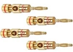 3002 Lautsprecher-steckverbinder Stecker, Gerade Polzahl: 2 Gold 4 St. - Oehlbach
