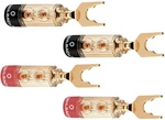 3033 Lautsprecher-steckverbinder Stecker, Gerade Gold, Rot, Schwarz 4 St. - Oehlbach