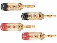 3030 Lautsprecher-Steckverbinder Stecker, gerade Gold, Rot, Schwarz 4 St. - Oehlbach