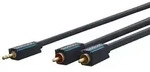 3,5-mm-aux-auf-cinch-adapterkabel, Stereo, Premium-kabel 1x 3,5-mm-klinken-stecker 2x