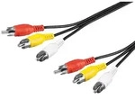 Composite Audio-video-verbindungskabel, 3x Cinch, 3x Cinch-stecker 3x...