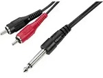 Monacor 0060360 Audio Adapterkabel [2x Cinch-stecker - 1x Klinkenstecker 6.3 Mm