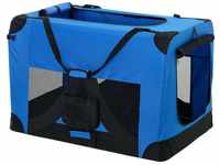 Pro.tec - Hundetransportbox m blau Faltbar Transportbox Hunde Box Trage Tasche...
