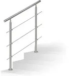 Relaxdays - Treppengel&auml;nder Edelstahl Set, F&uuml;r Innen Und Au&szlig;en, Handlauf, 1,0 M