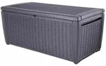 Kissenbox Rattanoptik Sumatra, Anthrazit Ca. 145x73x64 Cm, Kunststoffgeflecht