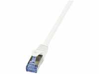 CAT6A s/ftp Patchkabel AWG26 pimf wei 0,25m (CQ3011S) - Logilink