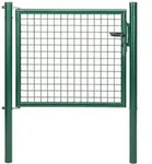 Wellengitter-einzeltor, Zinkp.gr&uuml;n Kst.b., B Mitte-mitte Pf.1000mm, H750mm - Alberts