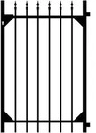 Alberts - Einzeltor Chaussee, Alu,matt Schw.kst.b., Lichte Breite 965 Mm, H&ouml;he 1200