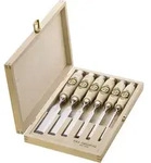 N Stechbeitel-satz 6,10,12,16,20,26 Mm Wei&szlig;buchenheft Ulmer Form 6-teilig - Kirsche