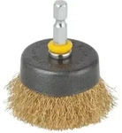 Topfdrahtb&uuml;rste &Oslash; 50 Mm Messing Schaft 6 Mm Winkelschleifer - Wolfcraft