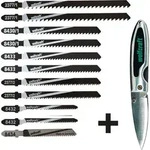 Stichs&auml;gebl&auml;tter-set Mit Taschenmesser 11 St&uuml;ck + Taschenmesser Stichs&auml;gebl&auml;tter