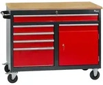 Werkbank Arbeit Werktisch 5 Schubladen 1 Staufach Fahrbar Gesamtma&szlig; 126x61x93 Cm