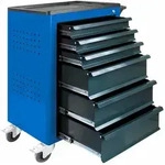 Werkzeugwagen Werkstattwagen Basic Werkzeug Rollwagen Mit 6 Schubladen Blau -...