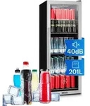 Klarstein - Beersafe 6xl K&uuml;hlschrank 201 Liter 5 B&ouml;den Panoramaglast&uuml;r Edelstahl