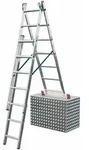 Corda Alu Vielzweckleiter Treppenleiter 3x7 Tritte Leiter Treppenfunktion - Krause