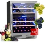Klarstein - Vinovilla 43 Built-in Duo Zweizonen-weink&uuml;hlschrank 129l 43 Fl. 3-farben