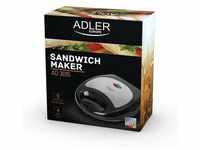 Adler - ad 3015 Sandwichmaker, 750 w, schwarz und grau