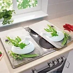 Herdabdeckplatten Herb Garden Aus Glas &ndash; 2 St&uuml;ck