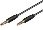 Audio Verbindungskabel Aux, 3,5 Mm Stereo 4-pol., Slim, Cu, Klinke 3,5 Mm Stecker