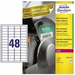 Avery Zweckform - Folienetikett 45,7 X 21,2 Mm (b X H) Wei&szlig; 1.920 Etik./pack.