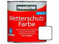 Primaster - Wetterschutzfarbe 2,5L Weiß Holzfarbe UV-Schutz Wetterschutz