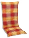 Go-de - Hochlehner-auflage Classic 120 X 50 X 7 Cm Rot Kariert Sitzkissen Auflage