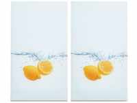 Zeller - Herdabdeck-Glasschutzplatten Lemon Splash Glas dekor 30 x 52 x 1 cm 2