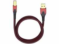 USB-Kabel usb 2.0 usb-a Stecker, usb-b Stecker 1.00 m Rot/Schwarz vergoldete