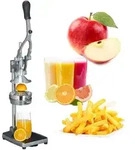 Profi Saftpresse Manuell 3in1 Pommesschneider, Apfelschneider, Orangenpresse Hbt: