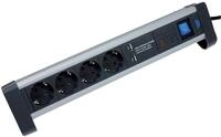 4-fach Tisch Steckdosenleiste &Uuml;berspannungsschutz Usb 1,5m Ip20
