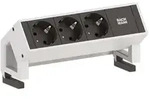 Bachmann Desk 2 Steckdose Aluminium Wei&szlig; B&uuml;ro