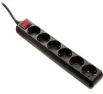 6-fach Steckdosenleiste 1,4m 230v Schwarz Ein-ausschalter Ip20