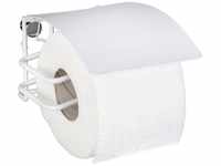 WENKO Toilettenpapierhalter mit Deckel Classic Plus, mit hochwertigem Rostschutz,