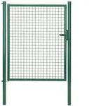 Wellengitter-einzeltor, Zinkp.gr&uuml;n Kst.b., B Mitte-mitte Pf.1250mm, H1500mm -