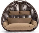 Polyrattan H&auml;ngesessel Twin Farbe: Braun, Ausstattung: Korb Und Kissen Poly Rattan