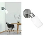 Trio Lighting - Wandstrahler Mars Silber Mit Glasschirm Opalwei&szlig;, Breite 8cm