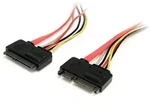 Startech St Sata22pext - Kabel Sata 22 Pin 6 Gb/s St. Sata 22 Pin Bu., 30 Cm, Rot