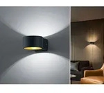 Trio - Led Wandleuchte Lacapo Schwarz Gold Mit Up And Down Licht, &Oslash; 10,5cm