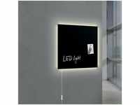 Glas-Magnetboard artverum® led light, schwarz, 48 x 48 cm GL400-A