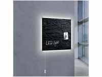 Glas-Magnetboard artverum® led light, Design Schiefer-Stone, 48 x 48 cm GL404-A